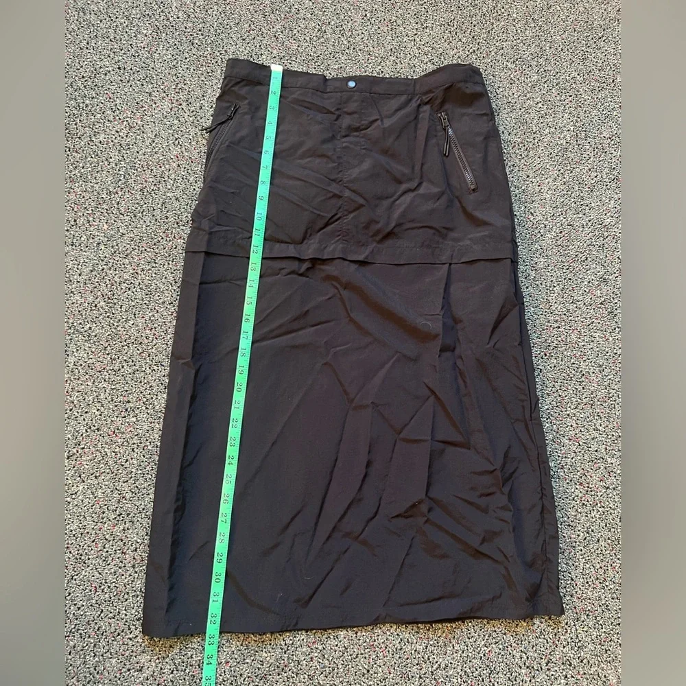 H&M Black Cargo Parachute Pocket Casual Midi Knee-Length High-Waist Modest Skirt - Picture 14 of 16